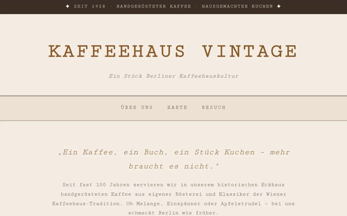 Vorschau der Website Kaffeehaus