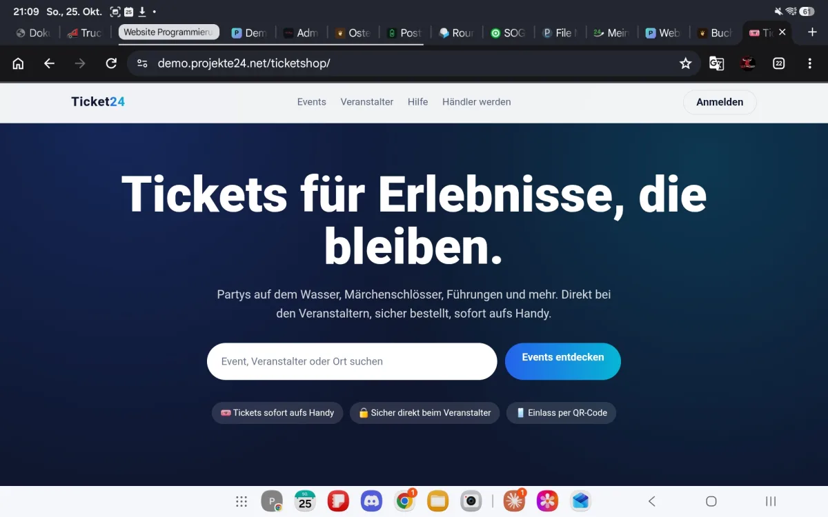 Vorschau der Website Ticketshop V2