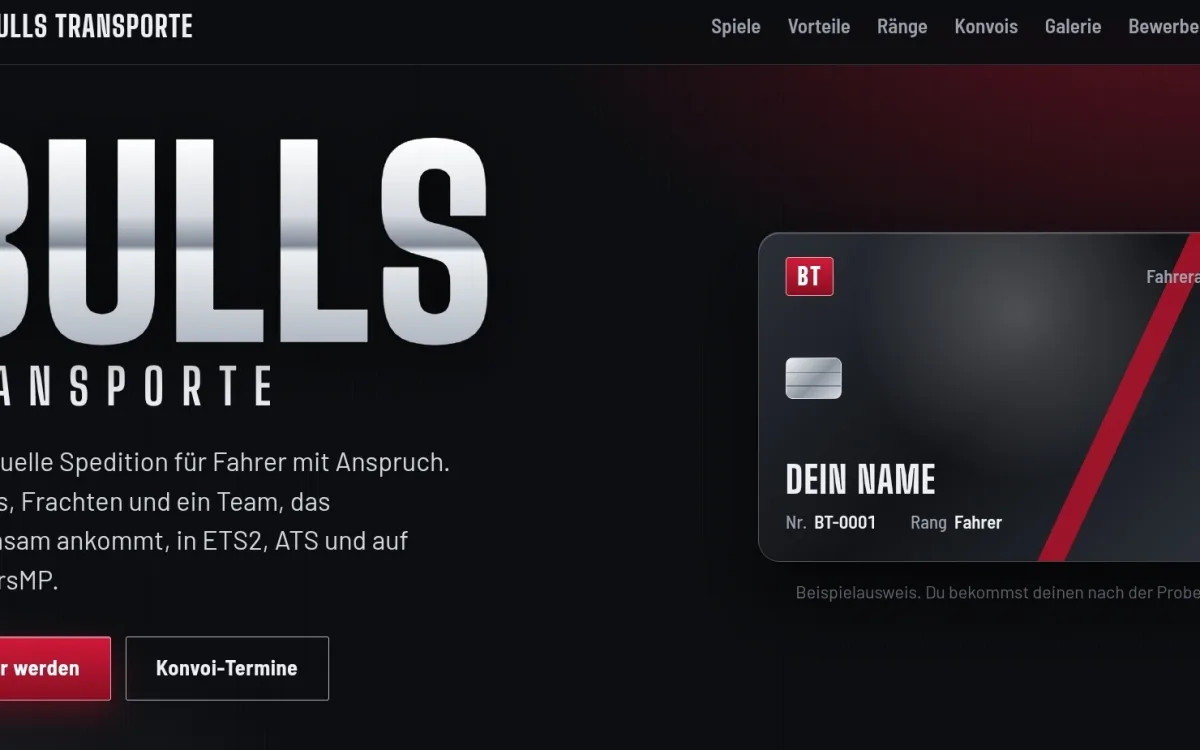Vorschau der Website Bulls Transporte